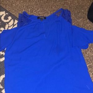 Blue off the shoulder blouse. Size small